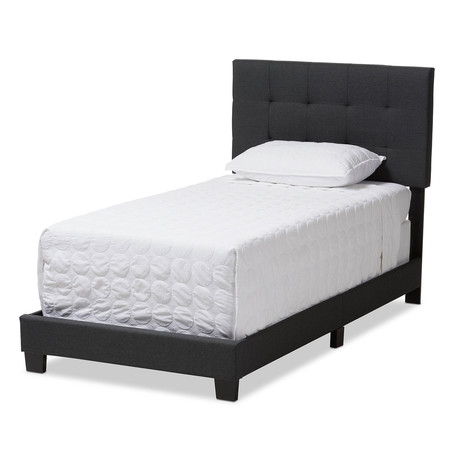 BAXTON STUDIO Brookfield Modern Charcoal Grey Twin Size Bed 138-7594